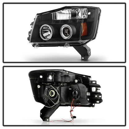 Spyder Nissan Titan 04-14/Armada 04-07 Projector Headlights LED Halo LED Blk PRO-YD-NTI04-HL-BK 5011572