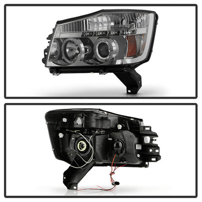 Spyder Nissan Titan 04-14/Armada 04-07 Projector Headlights LED Halo LED Smke PRO-YD-NTI04-HL-SM 5033963