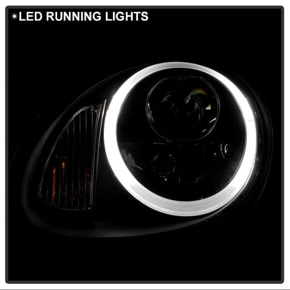 Spyder Porsche Cayman 05-08 Headlights - Halogen Model Only - Black PRO-YD-P98705-HID-DRL-BK 5083210