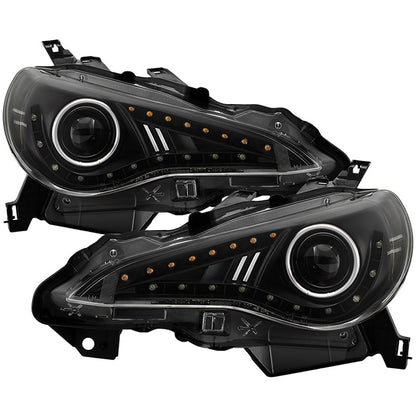 Spyder Scion FRS 12-14 Projector Headlights DRL LED Black PRO-YD-SFRS12-BK 5075413