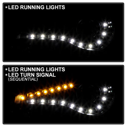 Spyder Scion FRS 12-14 Projector Headlights DRL LED Black PRO-YD-SFRS12-BK 5075413