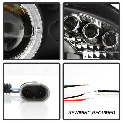 Spyder Projector Headlights | Toyota Corolla 2003-2008 | LED Halo, Black