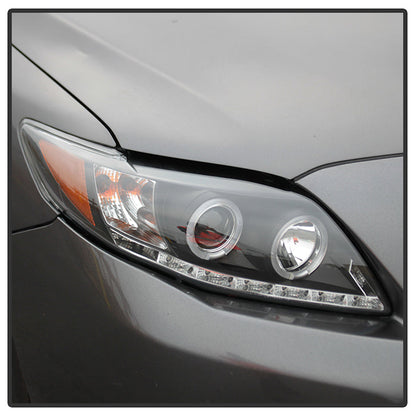 Spyder Toyota Corolla 09-10 Projector Headlights LED Halo DRL Blk High H1 Low H1 PRO-YD-TC09-DRL-BK 5032515