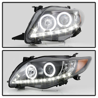 Spyder Toyota Corolla 09-10 Projector Headlights LED Halo DRL Blk High H1 Low H1 PRO-YD-TC09-DRL-BK 5032515