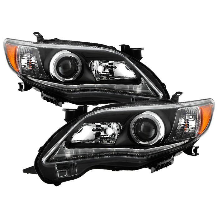 Spyder Toyota Corolla 11-13 Projector Headlights Halogen Model Only - DRL LED Blk PRO-YD-TC11-DRL-BK 5074263
