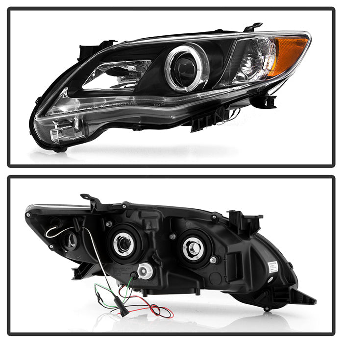 Spyder Toyota Corolla 11-13 Projector Headlights Halogen Model Only - DRL LED Blk PRO-YD-TC11-DRL-BK 5074263