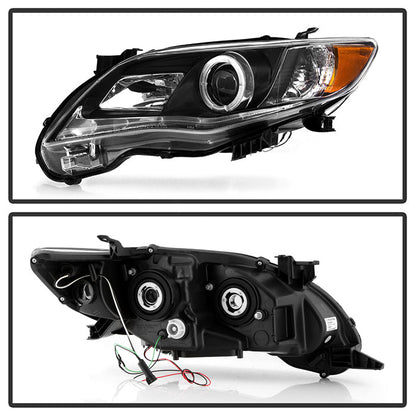 Spyder Toyota Corolla 11-13 Projector Headlights Halogen Model Only - DRL LED Blk PRO-YD-TC11-DRL-BK 5074263