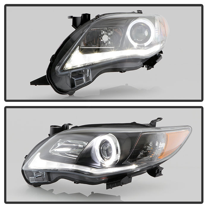 Spyder Toyota Corolla 11-13 Projector Headlights Halogen Model Only - DRL LED Blk PRO-YD-TC11-DRL-BK 5074263