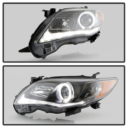 Spyder Toyota Corolla 11-13 Projector Headlights Halogen Model Only - DRL LED Blk PRO-YD-TC11-DRL-BK 5074263