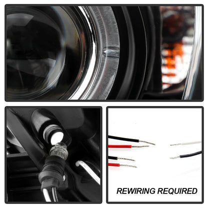 Spyder Toyota Camry 02-06 Projector Headlights LED Halo LED Black High H1 Low H1 PRO-YD-TCAM02-HL-BK 5064301