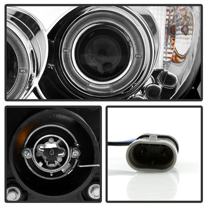Spyder Toyota Camry 02-06 Projector Headlights LED Halo LED Chrome High H1 Low H1 PRO-YD-TCAM02-HL-C 5064318