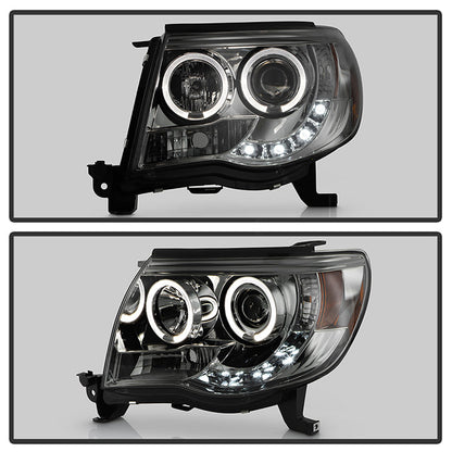 Spyder Toyota Tacoma 05-11 Projector Headlights LED Halo LED Smoke High H1 Low H1 PRO-YD-TT05-HL-SM 5011930