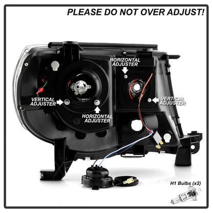 Spyder Toyota Tacoma 05-11 Projector Headlights - Light Bar DRL - Black PRO-YD-TT05V2-LB-BK 5084514