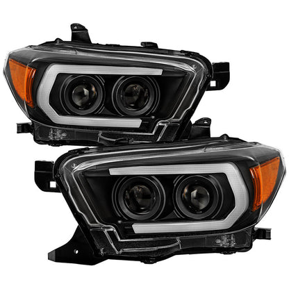 Spyder 16-18 Toyota Tacoma Projector Headlights - Seq LED Turn - Black - PRO-YD-TT16-LB-BK 5085818
