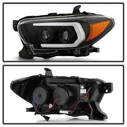 Spyder 16-18 Toyota Tacoma Projector Headlights - Seq LED Turn - Black - PRO-YD-TT16-LB-BK 5085818