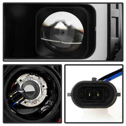 Spyder 08-13 Toyota Sequoia Projector Headlights - Light Bar DRL - Black PRO-YD-TTU07V2-LB-BK 5085344