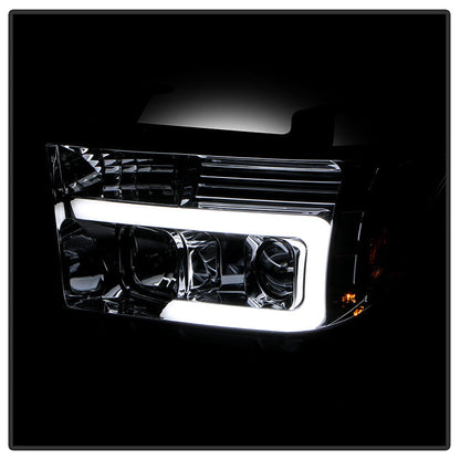 Spyder 07-13 Toyota Tundra V2 Light Bar DRL Projector Headlights - Chrome (PRO-YD-TTU07V2-LB-C) 5084651