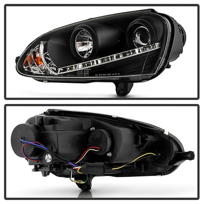Spyder Volkswagen GTI 06-09/Jetta 06-09 Halogen Model Only - DRL Black PRO-YD-VG06-DRL-BK 5017505