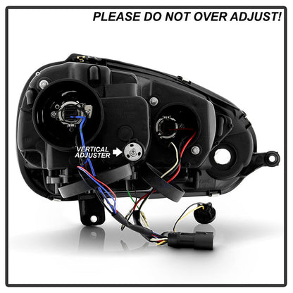 Spyder Volkswagen GTI 06-09/Jetta 06-09 Halogen Model Only - DRL Black PRO-YD-VG06-DRL-BK 5017505