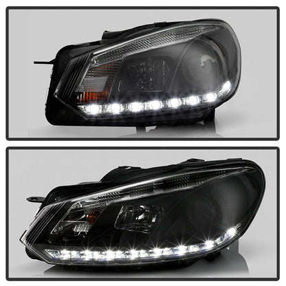 Spyder Volkswagen Golf/GTI 10-13 Projector Headlights Halogen Model- DRL Blk PRO-YD-VG10-DRL-BK 5012111