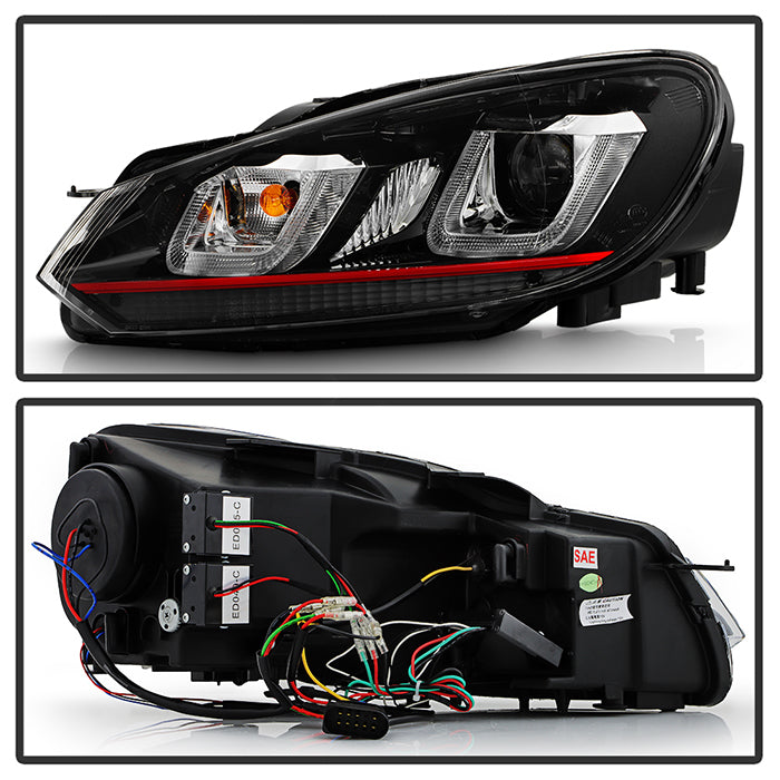 Spyder Volkswagen Golf / GTI 10-13 Version 3 Projector Headlights - Black PRO-YD-VG10V3R-DRL-BK 5082046