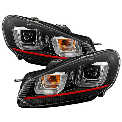 Spyder Volkswagen Golf / GTI 10-13 Version 3 Projector Headlights - Black PRO-YD-VG10V3R-DRL-BK 5082046