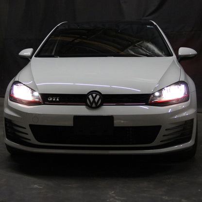 Spyder Volkswagen Golf VII 14-16 Projector Headlights DRL LED Red Stripe Blk PRO-YD-VG15-RED-DRL-BK 5080592