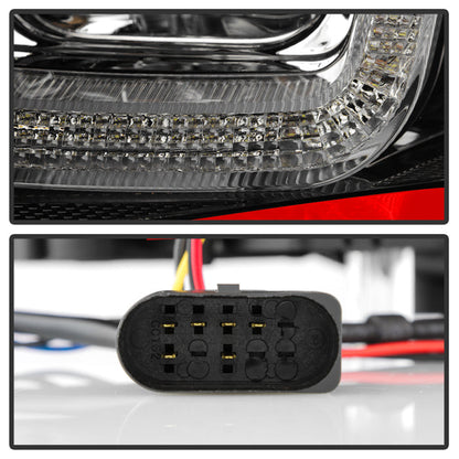 Spyder Volkswagen Golf VII 14-16 Projector Headlights DRL LED Red Stripe Blk PRO-YD-VG15-RED-DRL-BK 5080592