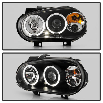 Spyder Volkswagen Golf IV 99-05 Projector Headlights LED Halo Black High H1 Low H1 PRO-YD-VG99-BK 5012159