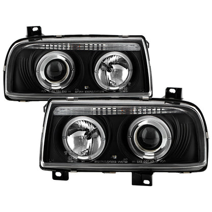 Spyder Volkswagen Jetta III 93-98 Projector Headlights LED Halo Blk High H1 Low H1 PRO-YD-VJ93-HL-BK 5012197