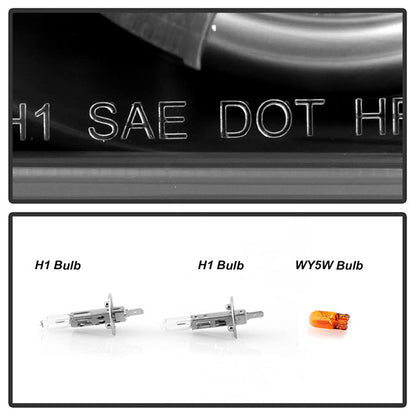 Spyder Volkswagen Jetta III 93-98 Projector Headlights LED Halo Blk High H1 Low H1 PRO-YD-VJ93-HL-BK 5012197