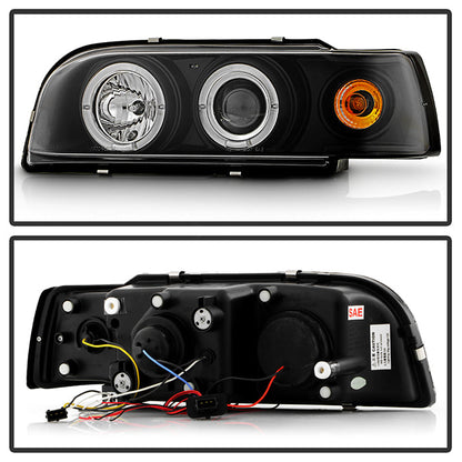 Spyder Volvo 850 93-97 Projector Headlights LED Halo Black High H1 Low H1 PRO-YD-VO85092-HL-BK 5012289