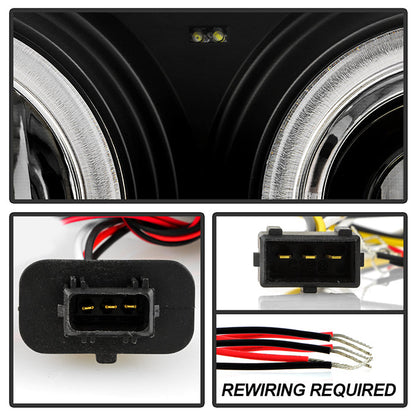 Spyder Volvo 850 93-97 Projector Headlights LED Halo Black High H1 Low H1 PRO-YD-VO85092-HL-BK 5012289
