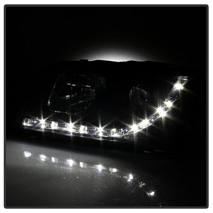Spyder Volvo S40 97-03 Projector Headlights DRL Black High H1 Low H1 PRO-YD-VOS4097-DRL-BK 5030351