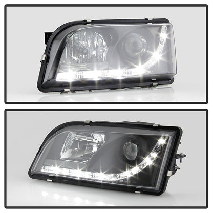 Spyder Volvo S40 97-03 Projector Headlights DRL Black High H1 Low H1 PRO-YD-VOS4097-DRL-BK 5030351