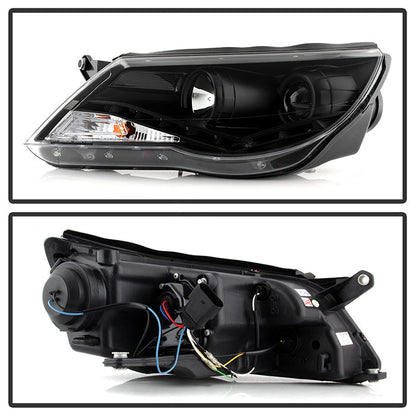 Spyder Volkswagen Tiguan 09-11 Projector Headlights DRL Black High H1 Low H7 PRO-YD-VTIG09-DRL-BK 5042651