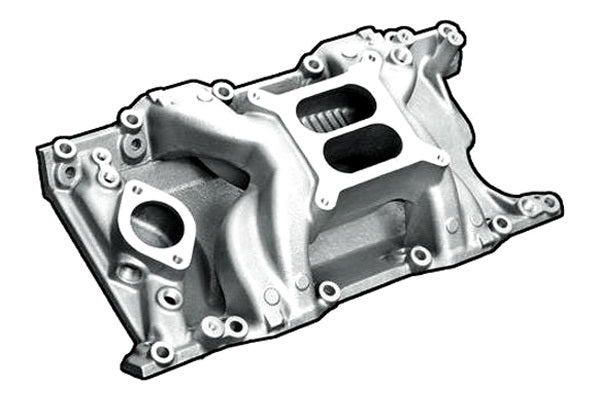PROFESSIONAL PRODUCTS SBM Crosswind Intake Manifold - Satin Air and Fuel Intake Manifolds and Components main image
