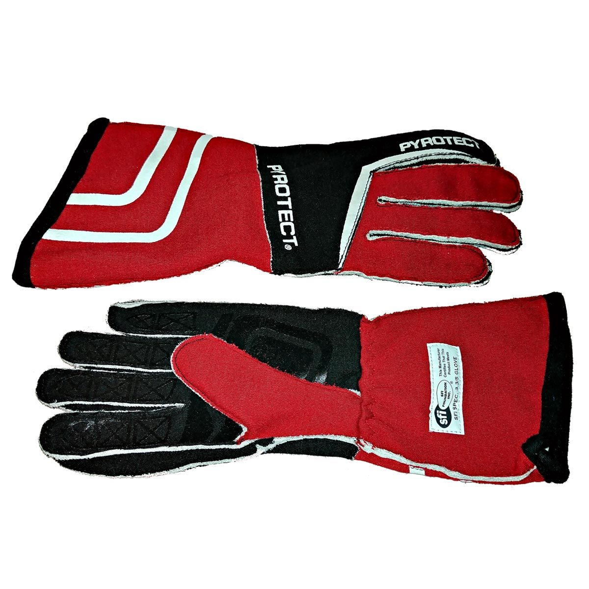 Pyrotect Glove Sport 2 Layer Blk /Red Med SFI-5 Safety Clothing Driving Gloves main image