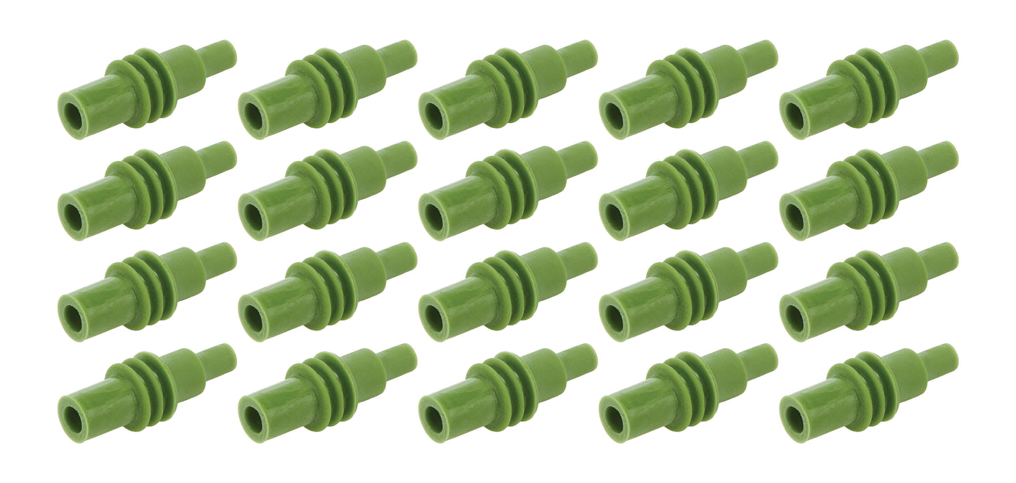 QUICKCAR RACING PRODUCTS Green Cavity Plug Weatherpack 20 pack Ignitions and Electrical Wiring Components main image