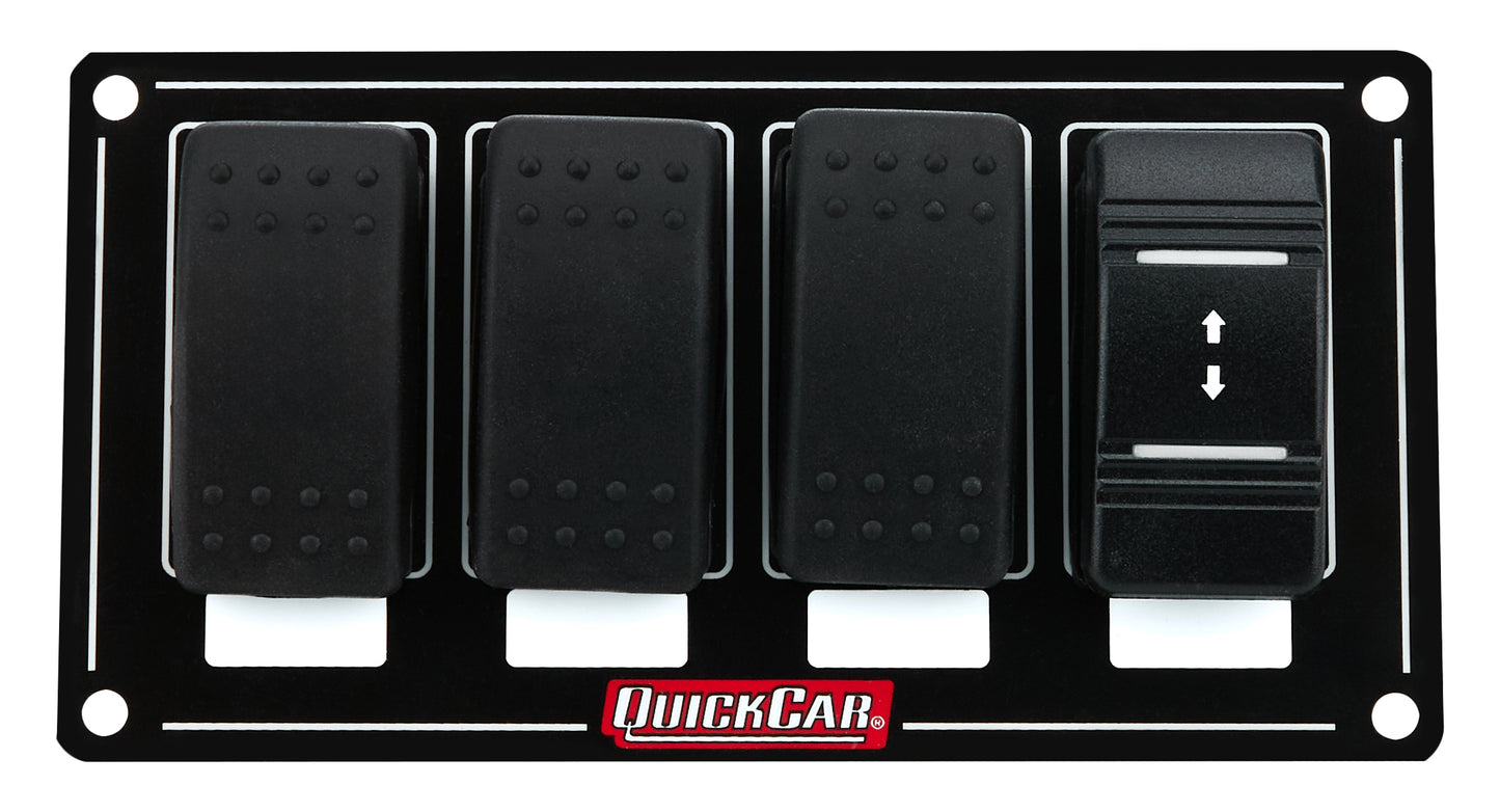 QUICKCAR RACING PRODUCTS Switch Panel Rocker Winch w/ 3 Assessory Ignitions and Electrical Wiring Components main image