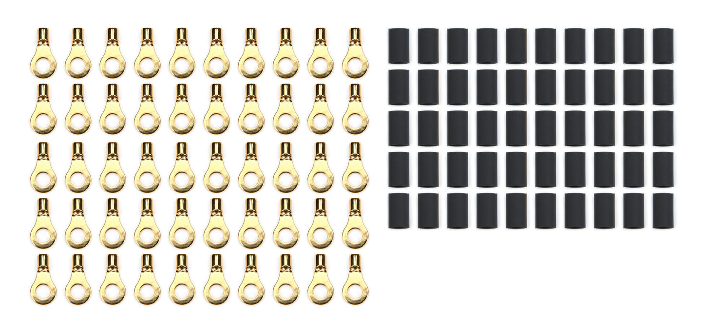 Quickcar Racing Products Ring Terminal 1/4in 10- 12 Ga w/Heat Shrink Wiring Components Wiring Connectors and Terminals main image