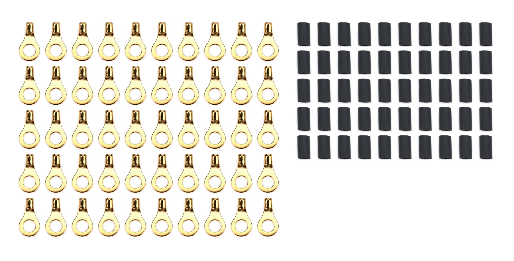 Quickcar Racing Products Ring Terminal 5/16in 10- 12 Ga w/Heat Shrink 50pk Wiring Components Wiring Connectors and Terminals main image