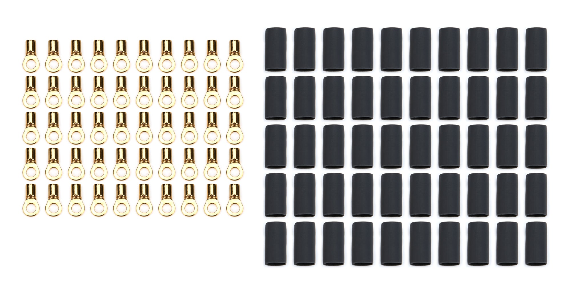 Quickcar Racing Products Ring Terminal #6 14-16 Ga w/Heat shrink 50pk Wiring Components Wiring Connectors and Terminals main image