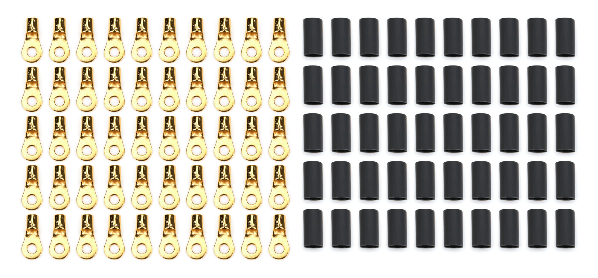 Quickcar Racing Products Ring Terminal #8 10-12 Ga w/Heat Shrink 50pk Wiring Components Wiring Connectors and Terminals main image