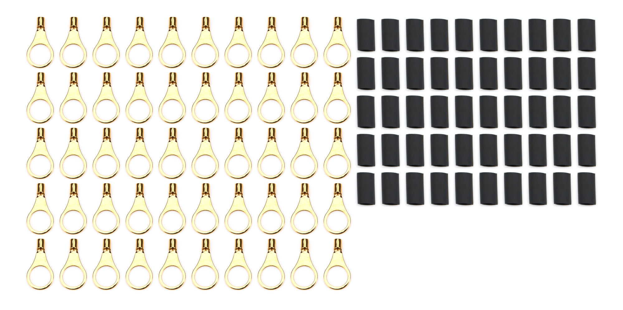 Quickcar Racing Products Ring Terminal 3/8in 14- 16 Ga w/Heat Shrink 50pk Wiring Components Wiring Connectors and Terminals main image