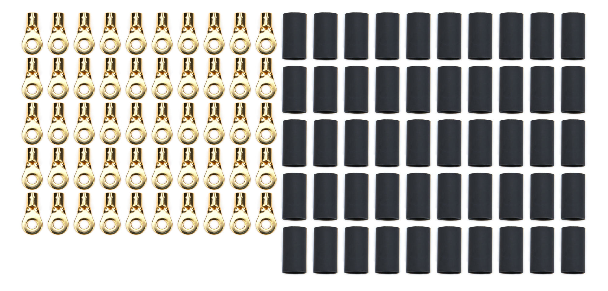 Quickcar Racing Products Ring Terminal #10 8-10 Ga w/Heat Shrink 50pk Wiring Components Wiring Connectors and Terminals main image