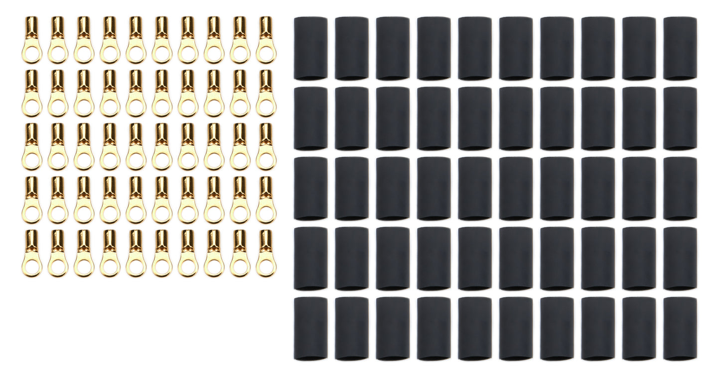 Quickcar Racing Products Ring Terminal #6 16-22 Ga w/Heat Shrink 50pk Wiring Components Wiring Connectors and Terminals main image