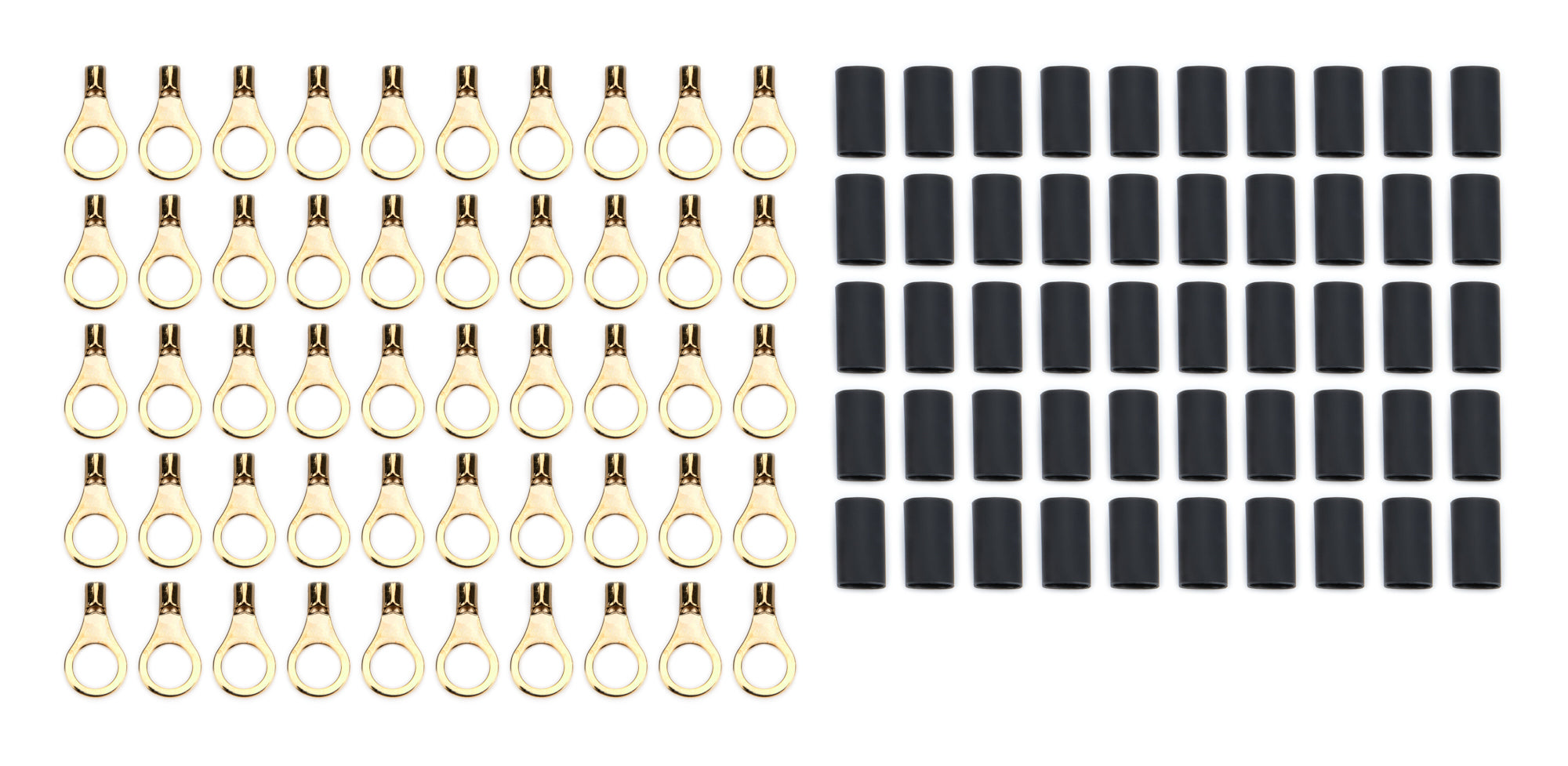 Quickcar Racing Products Ring Terminal 5/16in 14- 16 Ga w/Heat Shrink 50pk Wiring Components Wiring Connectors and Terminals main image