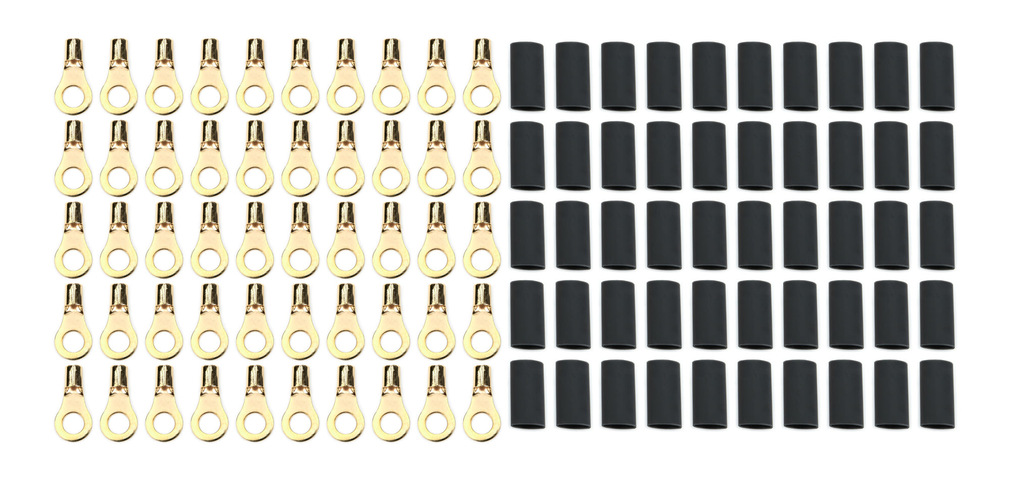 Quickcar Racing Products Ring Terminal 5/16in 8 Ga w/Heat Shrink 50pk Wiring Components Wiring Connectors and Terminals main image