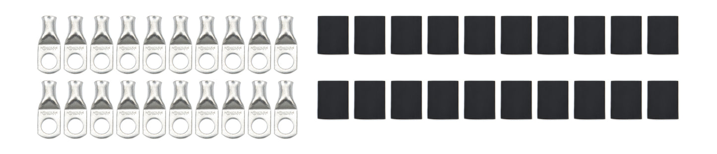 Quickcar Racing Products Ring Terminal 1/2in 2 Ga w/Heat Shrink 20pk Charging Systems Battery Terminals and Components main image